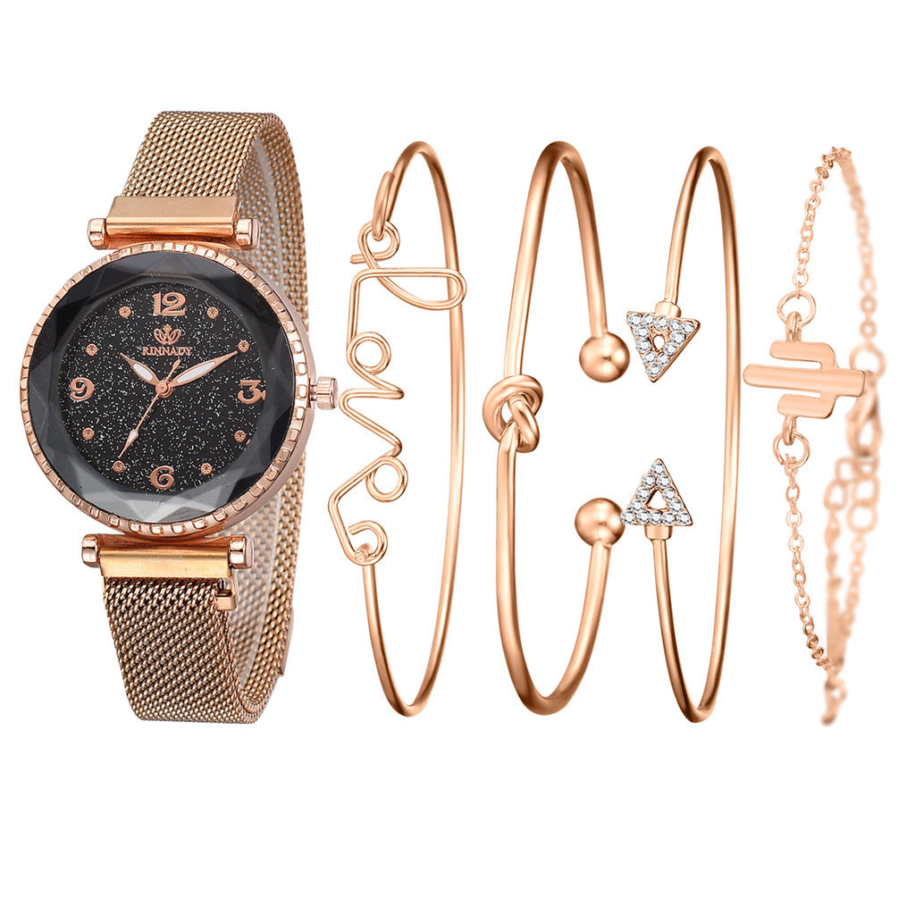 Starry Sky Magnet Buckle Fashion Bracelet Wristwatch