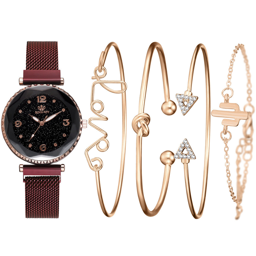 Starry Sky Magnet Buckle Fashion Bracelet Wristwatch