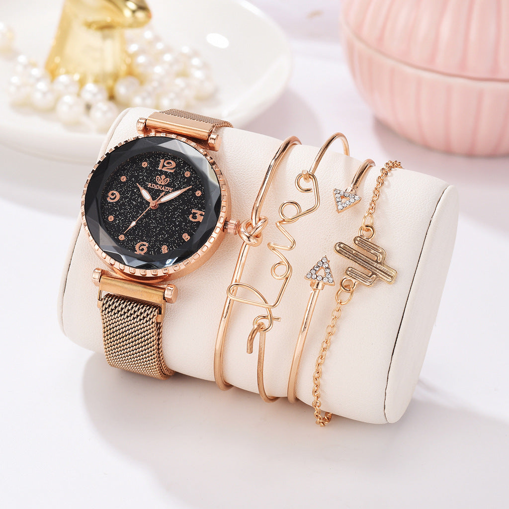 Starry Sky Magnet Buckle Fashion Bracelet Wristwatch