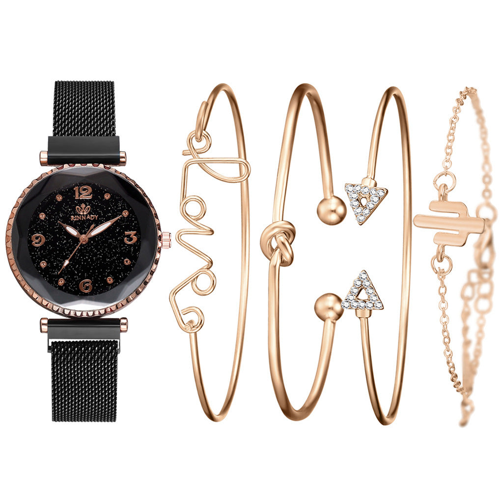 Starry Sky Magnet Buckle Fashion Bracelet Wristwatch