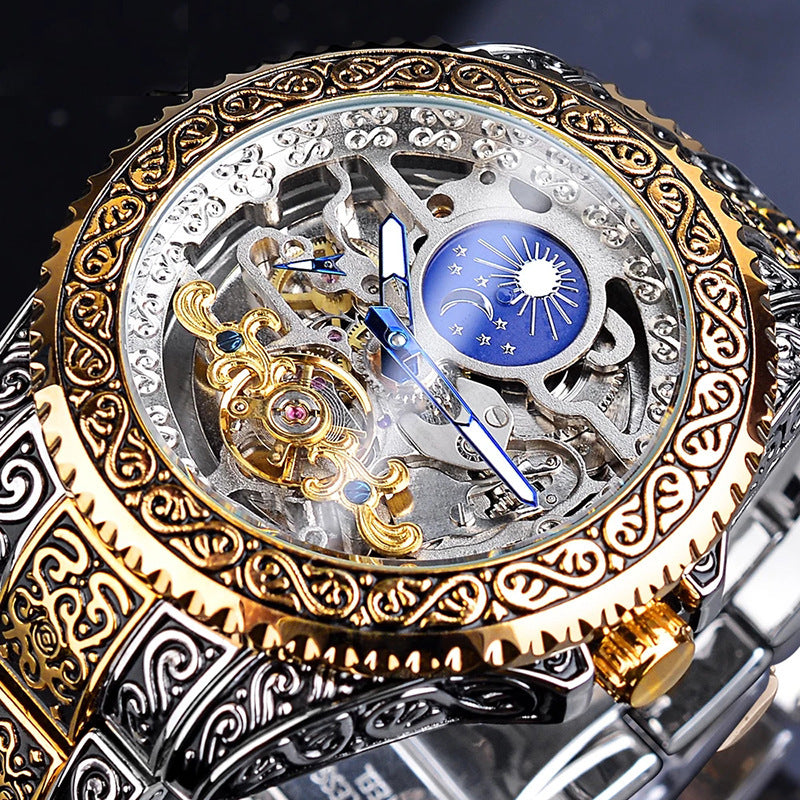 Forsaking Skeleton Carved Tourbillon watch watch for Men's